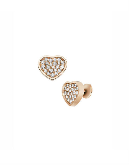 HAPPY HEART EARRINGS PINK GOLD DIAMOND