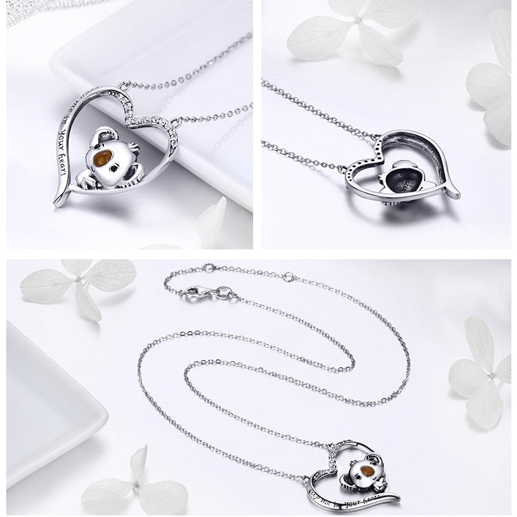 Cute Koala Necklace - 925 Silver Pendant with Adorable Koala Design