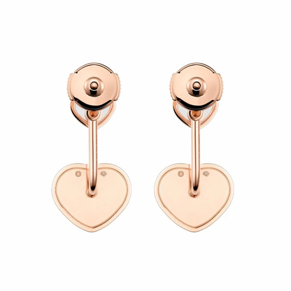 HAPPY HEART PINK MOP EARRINGS DIAMOND