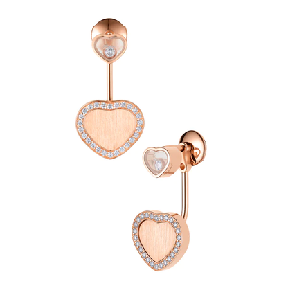 HAPPY HEART PINK MOP EARRINGS DIAMOND