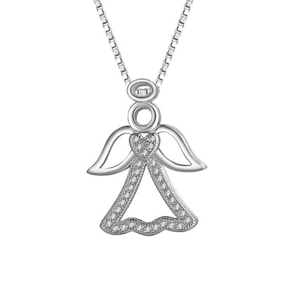 Sterling silver necklace cute little angel pendant