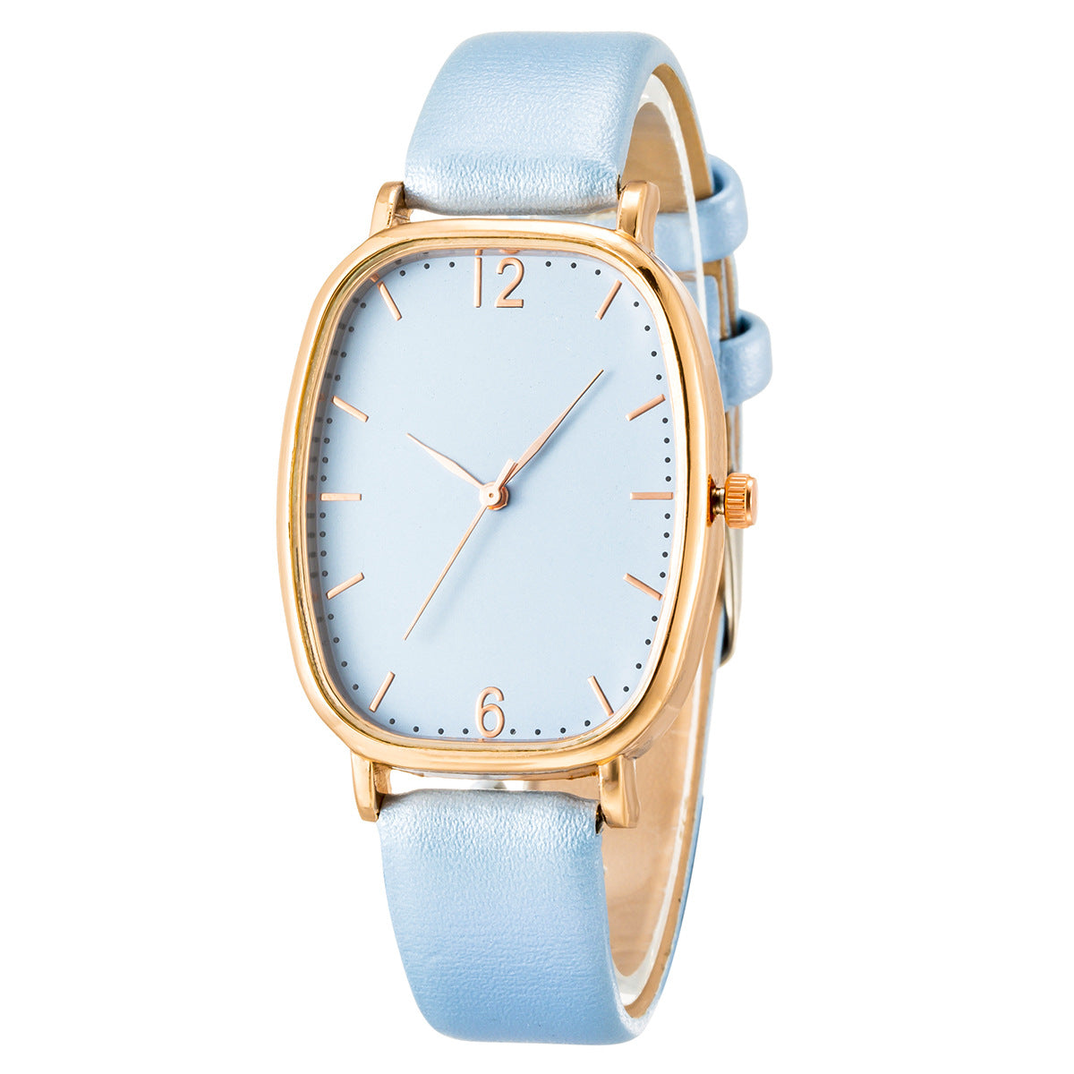 Simple And Exquisite Womens Tonneau Belt Quartz Watch