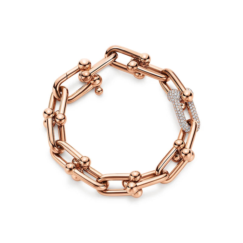 HARDWEAR BRACELET PINK GOLD AND SILVER DIAMOND