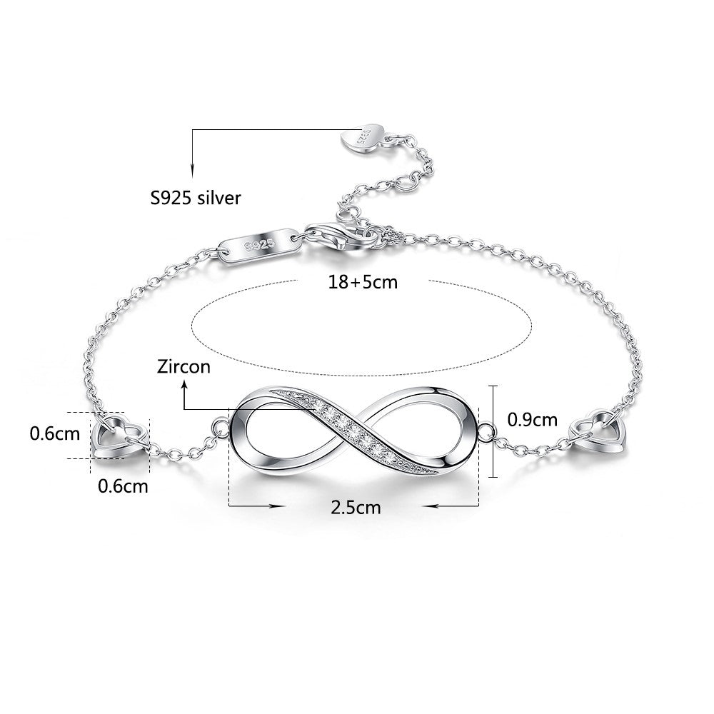 Sterling Silver  8 Bracelet Bracelet Female Silver Jewelry