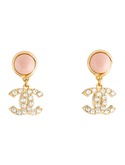 DOUBLE C DIAMOND GOLD EARRINGS