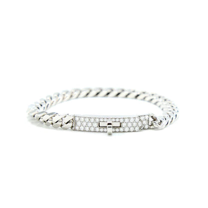 KELLY CHAIN SILVER DIAMOND BRACELET