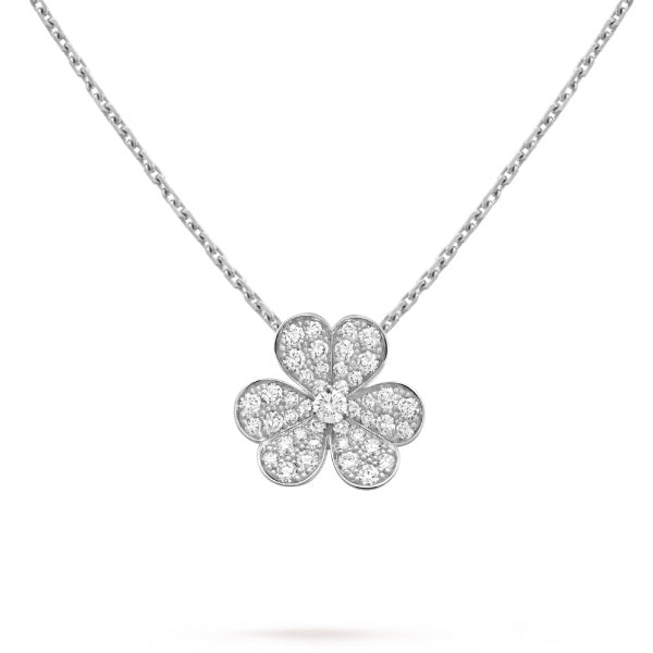 CLOVER DIAMOND NECKLACE SILVER