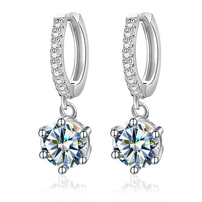 24C ROCK SUGAR DOUBLE C GOLD DIAMONDS EARRINGS