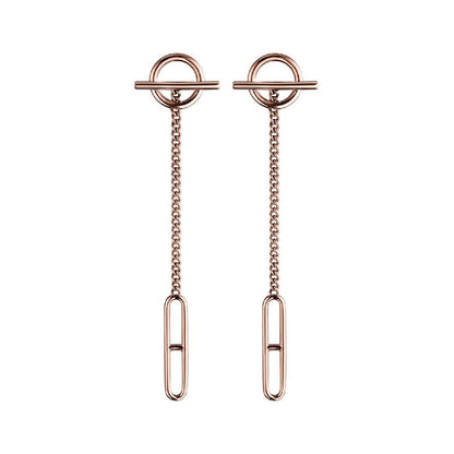 HM CHAINE D'ANCRE DROP PINK GOLD EARRINGS