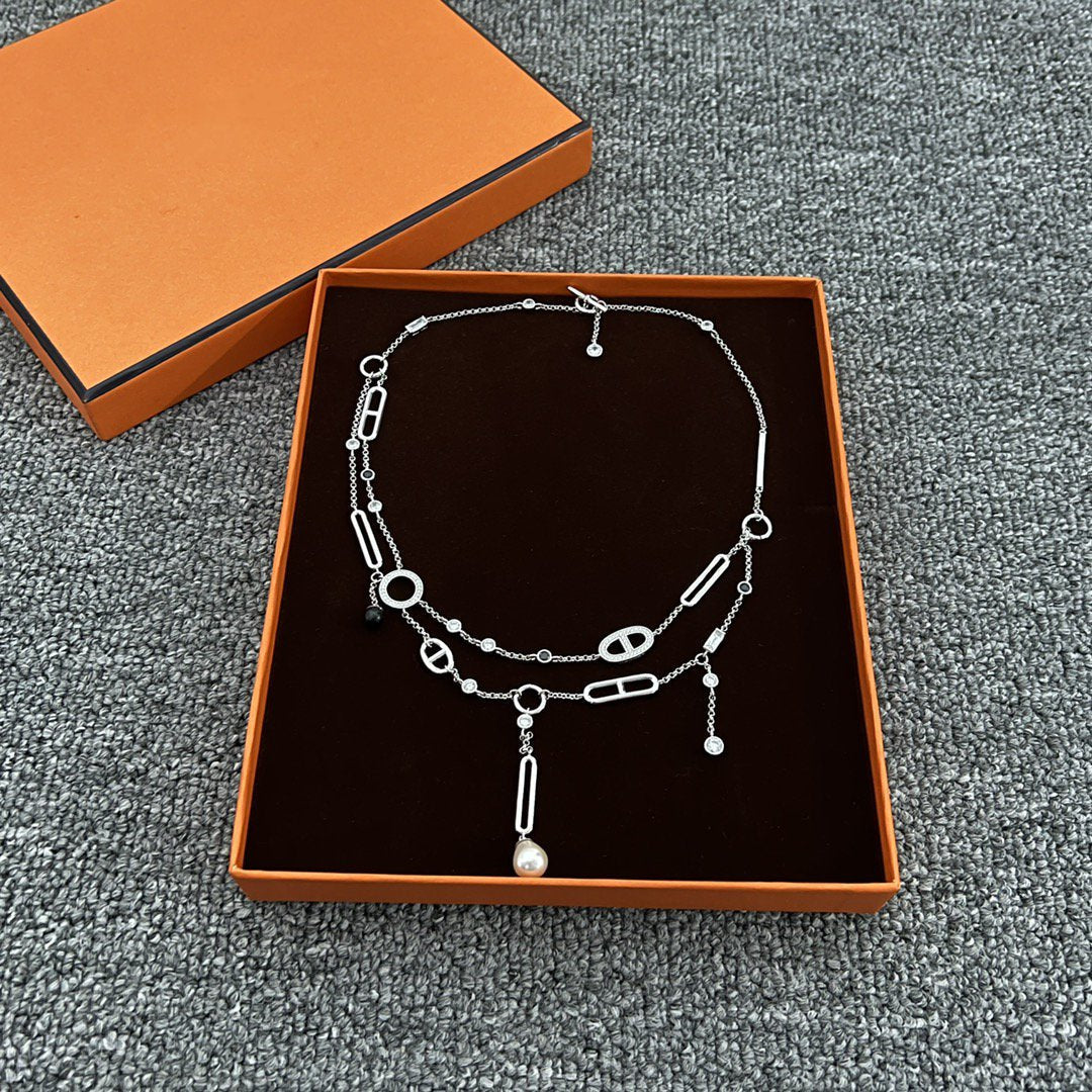 CHAINE HM SILVER DIAMOND NECKLACE