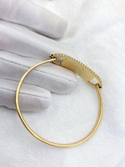 DIO OVAL LETTER BRACELET GOLD DIAMOND