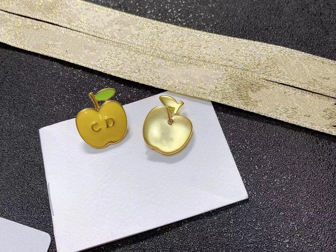 CD GOLD APPLE EARRINGS