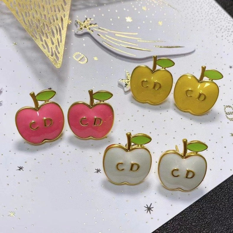 CD GOLD APPLE EARRINGS