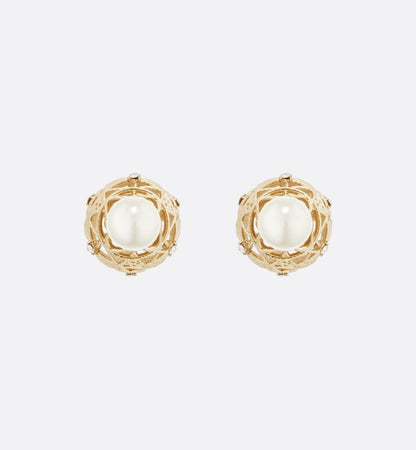 CD TRIBALES PEARL GOLD DIAMOND EARRINGS