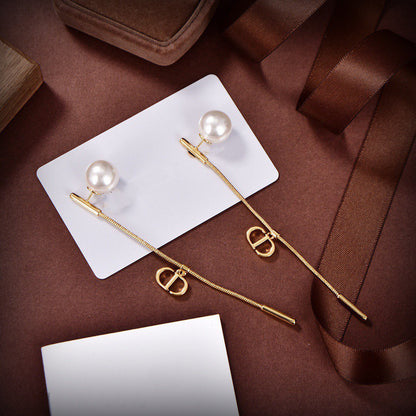 CD DROP MOP GOLD EARRINGS