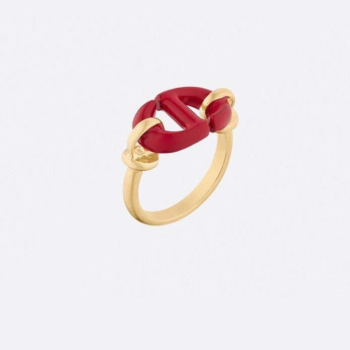 CD RED AND PINK GOLD RING