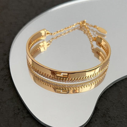 F BRACELET GOLD DIAMOND