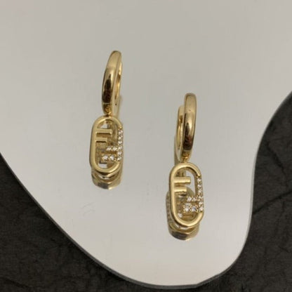 FF HOOP O'LOCK GOLD DIAMOND EARRINGS