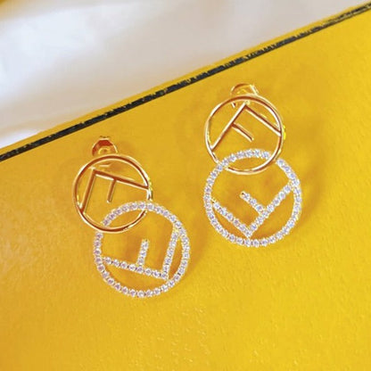 DOUBLE F EARRINGS GOLD DIAMOND