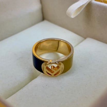 F LOGO GOLD BLUE&YELLOW RING