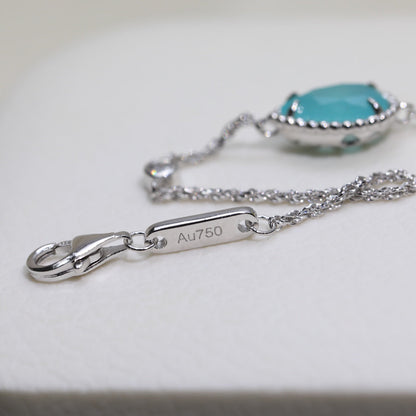 BOHEME AQUAMARINE SILVER CHAIN BRACELET