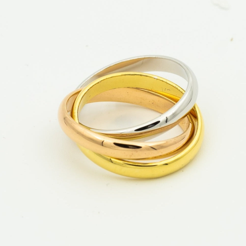 TRINITY RING GOLD PINK GOLD SILVER