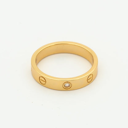 LOVE RING 4MM 1 DIAMOND PINK GOLD