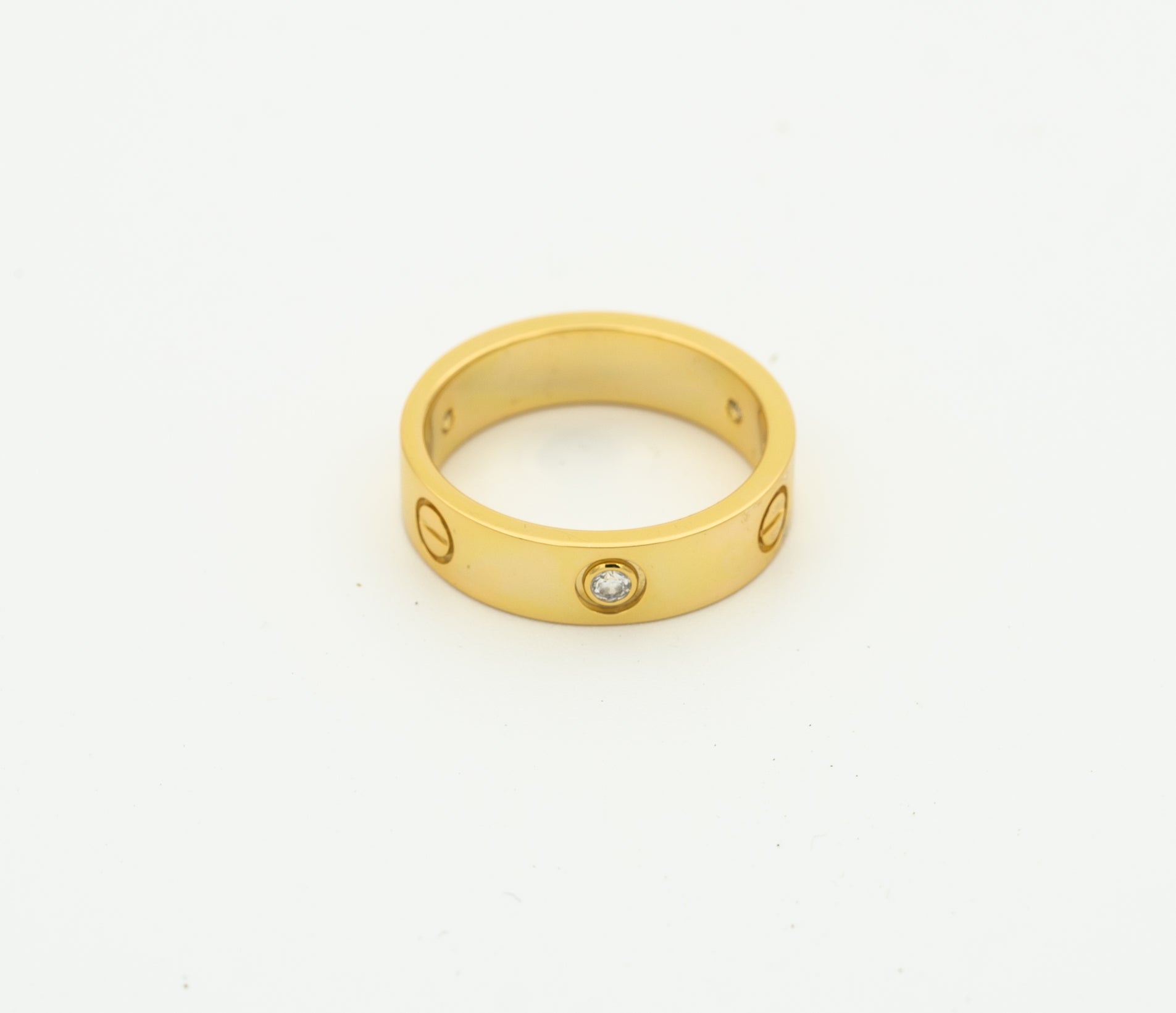 LOVE RING 4MM 1 DIAMOND GOLD