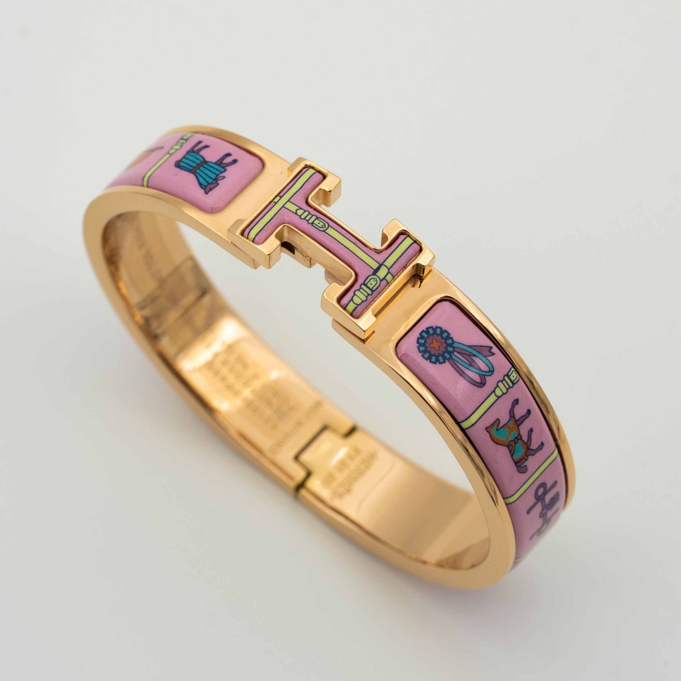 H PINK GOLD BRACELET PINK CERAMIC