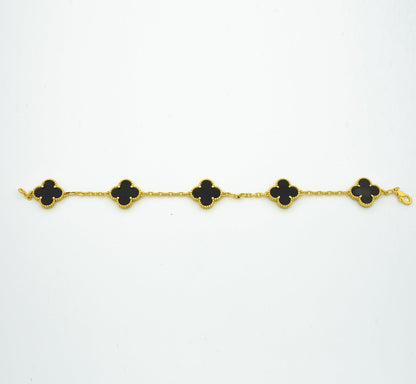 CLOVER BRACELET 5 MOTIFS ONYX