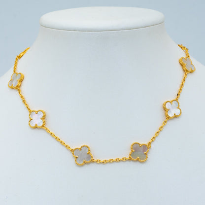 VINTAGE MOP NECKLACE 10 MOTIFS GOLD