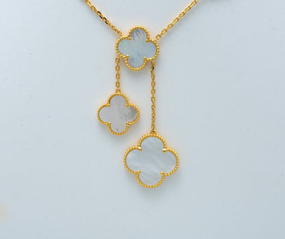 CLOVER PINK MOP NECKLACE 6 MOTIF