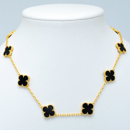 VINTAGE ONYX NECKLACE 10 MOTIFS GOLD