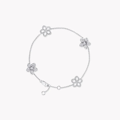 WILD FLOWER 4 MOTIF DIAMOND PAVED BRACELET