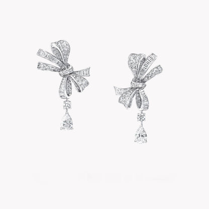 TILDA BOW CLASSIC DIAMOND DROP EARRINGS