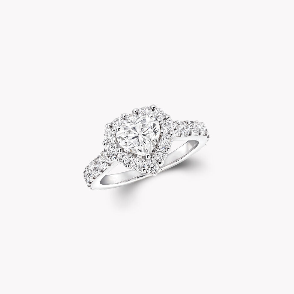 HEART SHAPE SILVER DIAMOND ENGAGEMENT RING