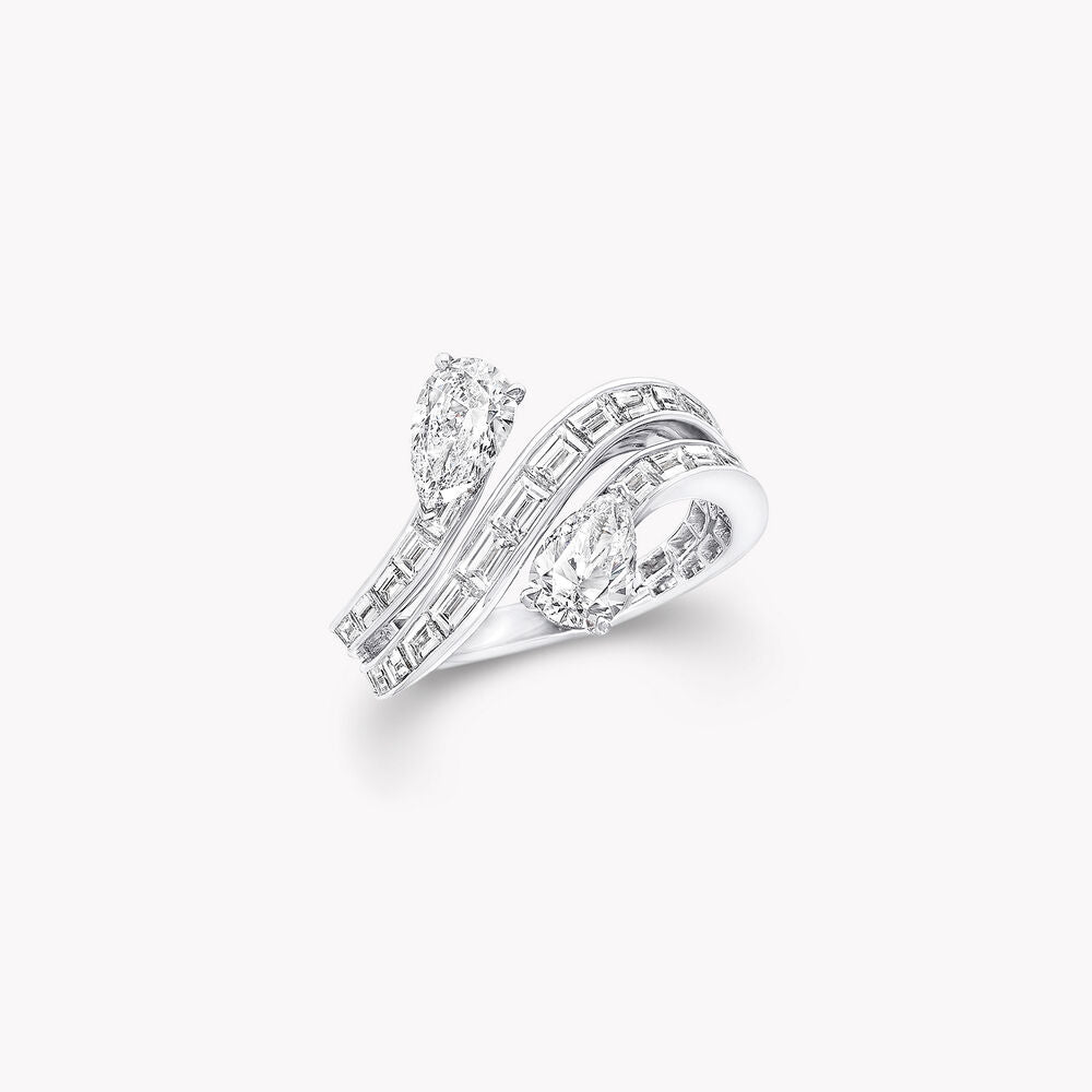 DUET TRIPLE ROW SILVER DIAMOND RING