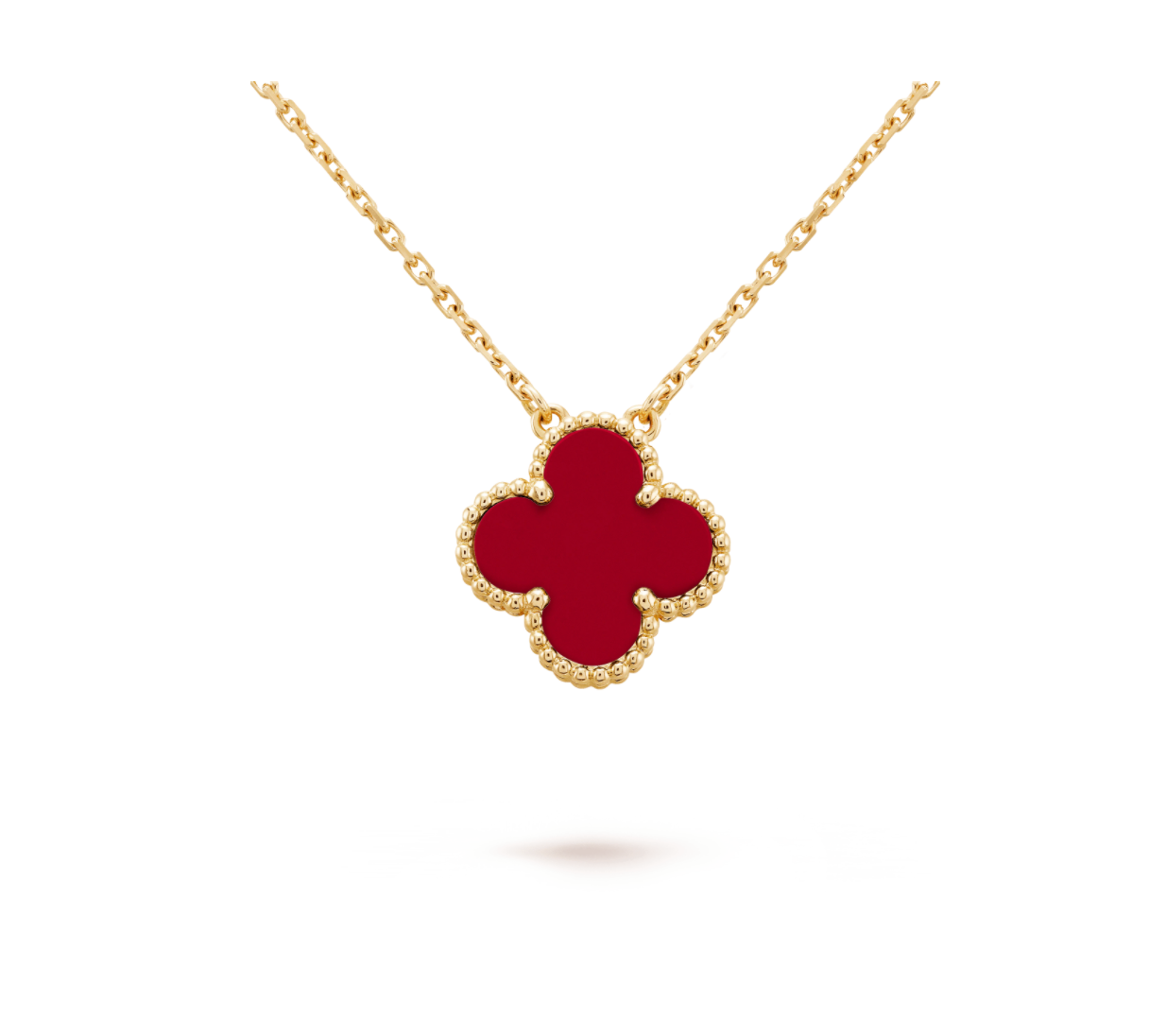 CLOVER PEDANT CARNELIAN NECKLACE