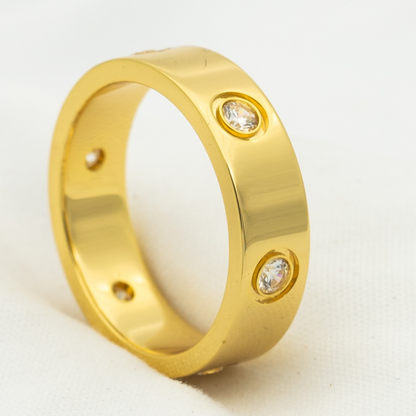 LOVE RING 5.5MM 6 DIAMONDS GOLD