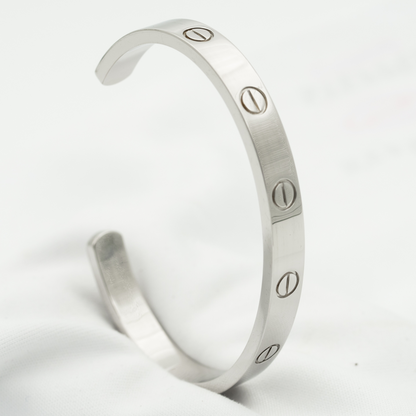 LOVE BRACELET 6.1MM OPEN CUFF SILVER