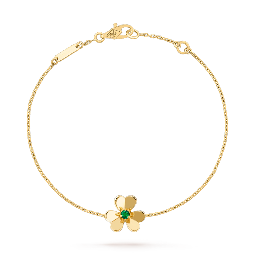 FRIVOLE GOLD FLOWER PINK MALACHITE BRACELET