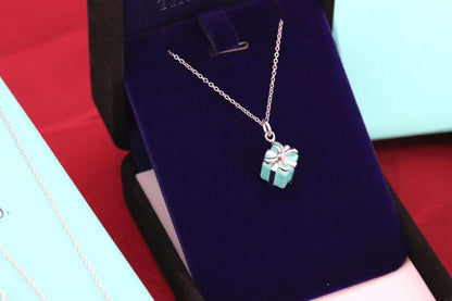 BLUE BOX CHARM NECKLACE