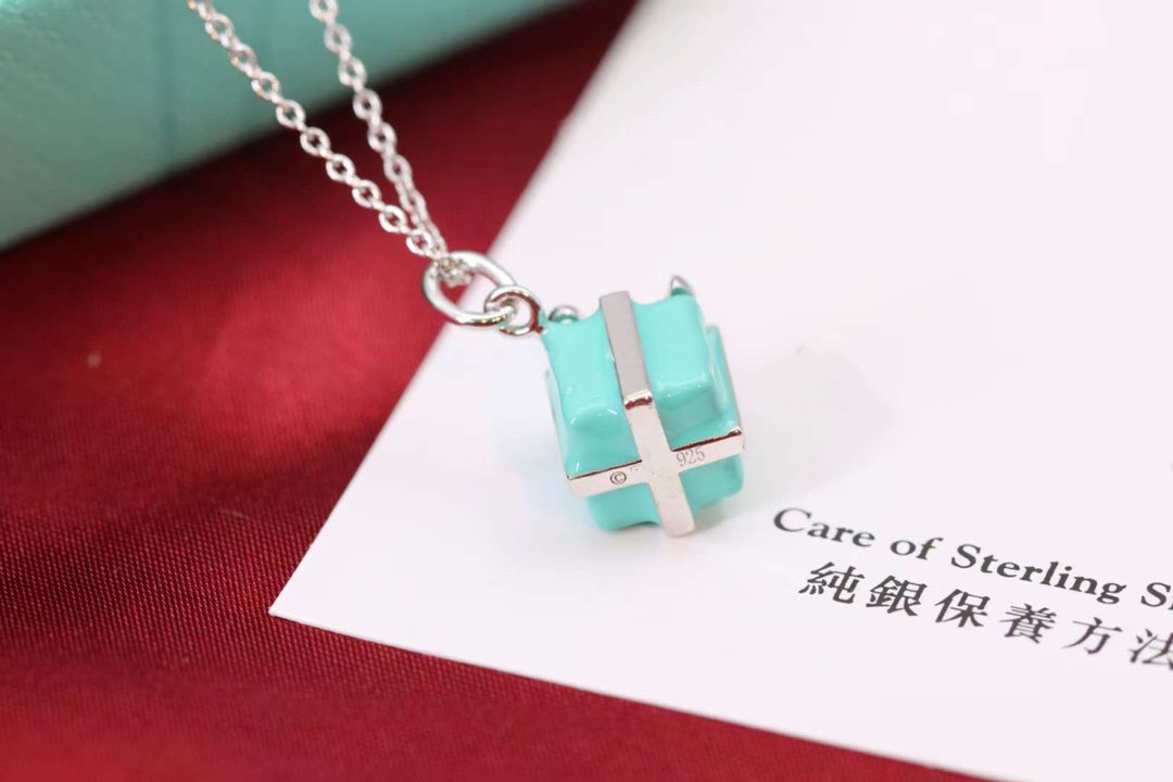 BLUE BOX CHARM NECKLACE