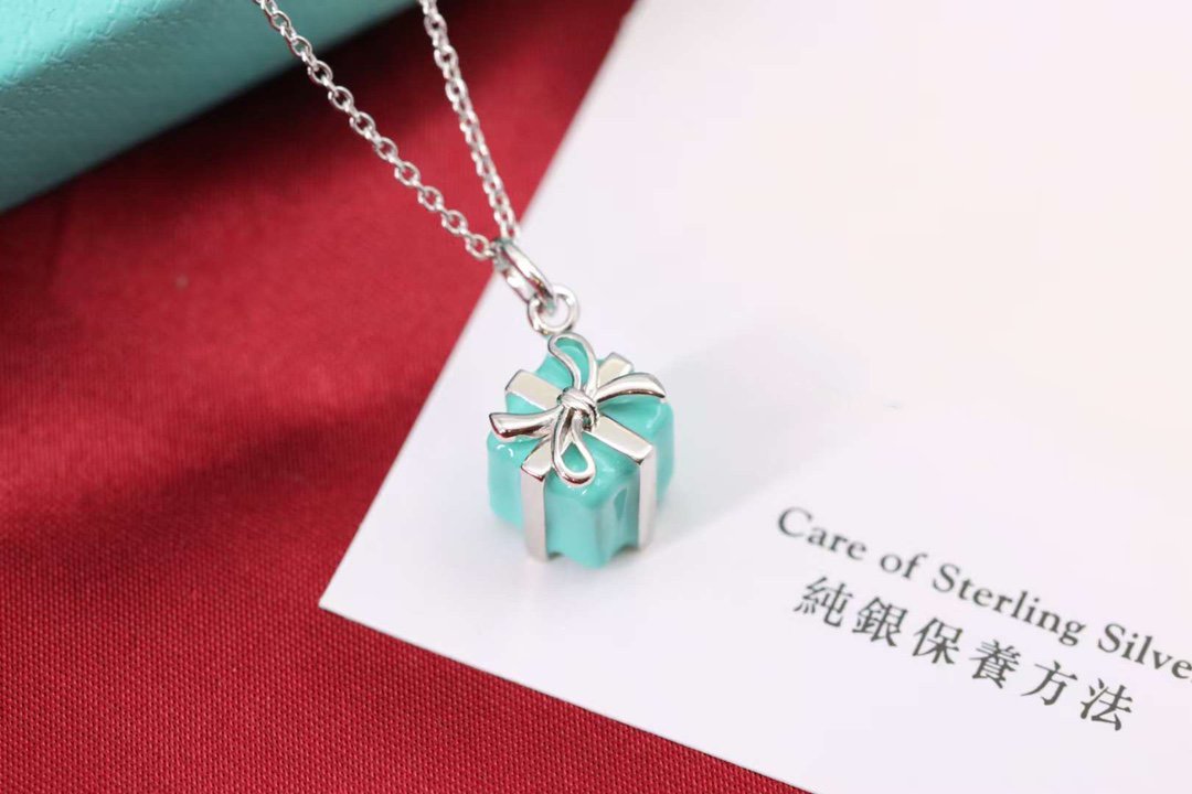 BLUE BOX CHARM NECKLACE