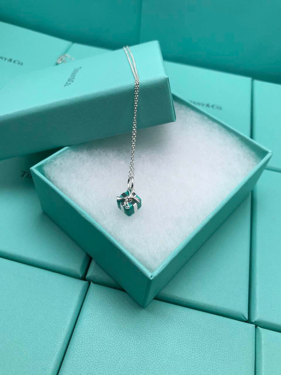 BLUE BOX CHARM NECKLACE