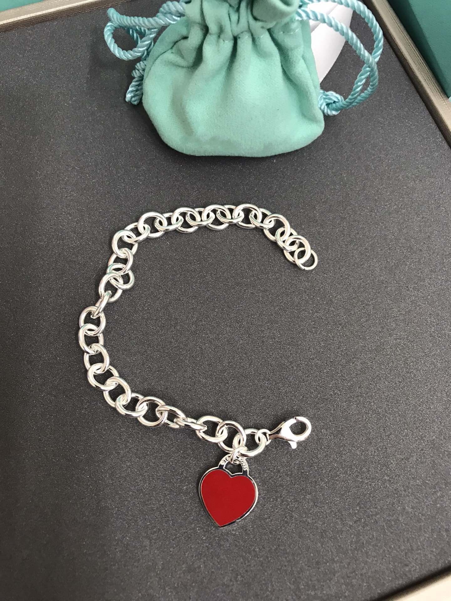 HEART TAG BRACELET SILVER MEDIUM