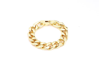 CHAIN LINKS MONOGRAM PATTERN BRACELET GOLD-COLOR HARDWARE