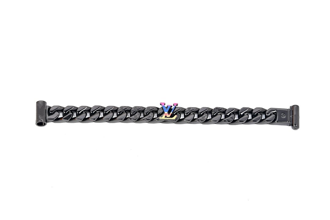 RAINBOW BLACK METAL CUBAN BRACELET