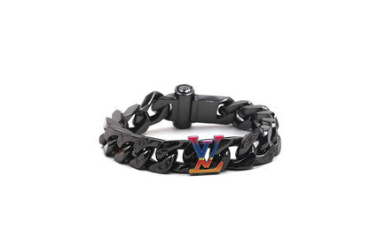 RAINBOW BLACK METAL CUBAN BRACELET