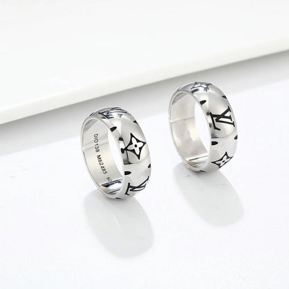 LV SILVER MONOGRAM RING